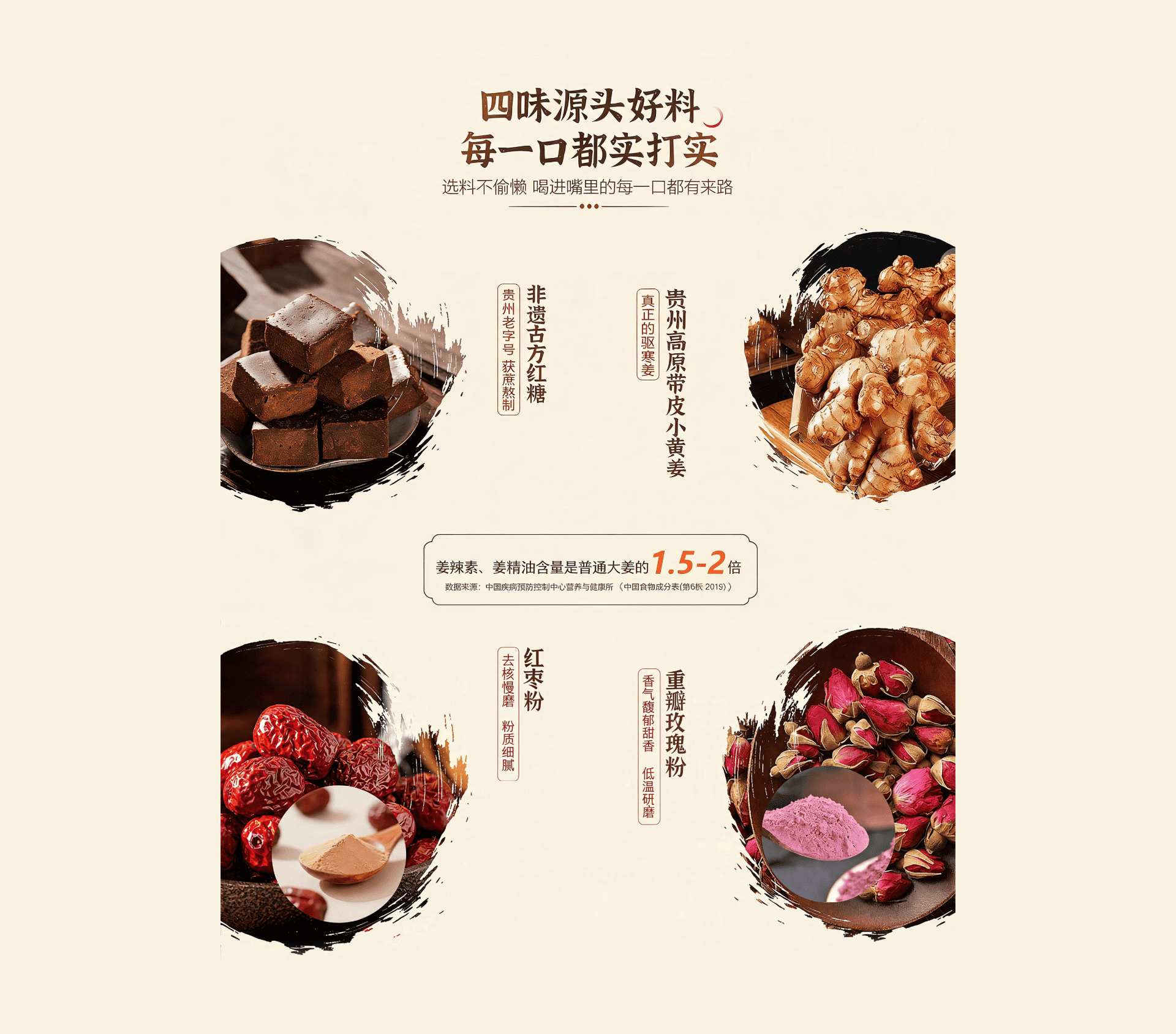 小黄姜玫瑰红糖 产品展示图 3